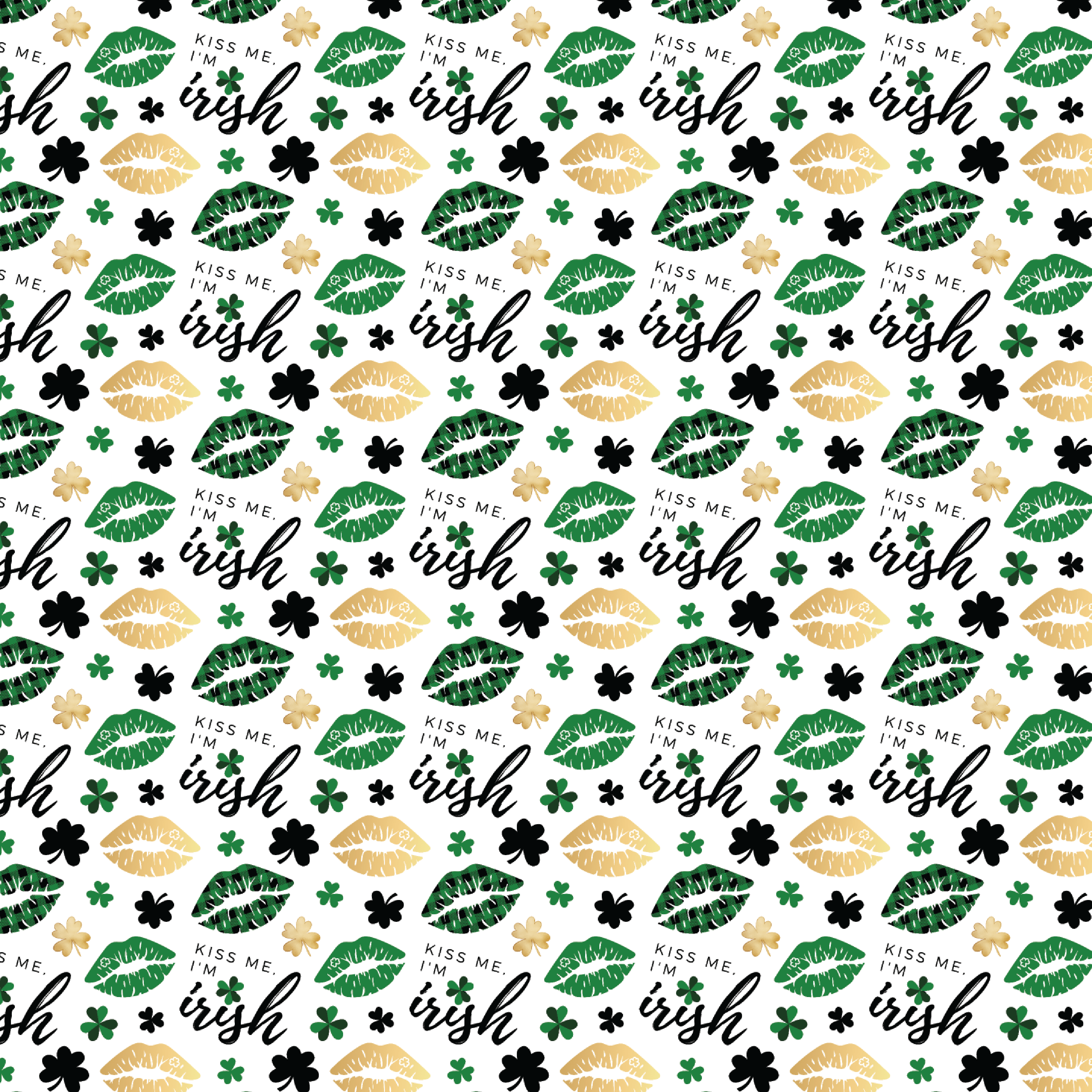 Kiss Me I'm Irish Pattern Acrylic Sheets - CMB Pattern Acrylic